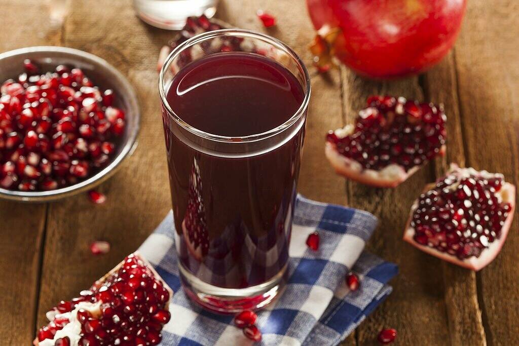 Promegranate juice in glass